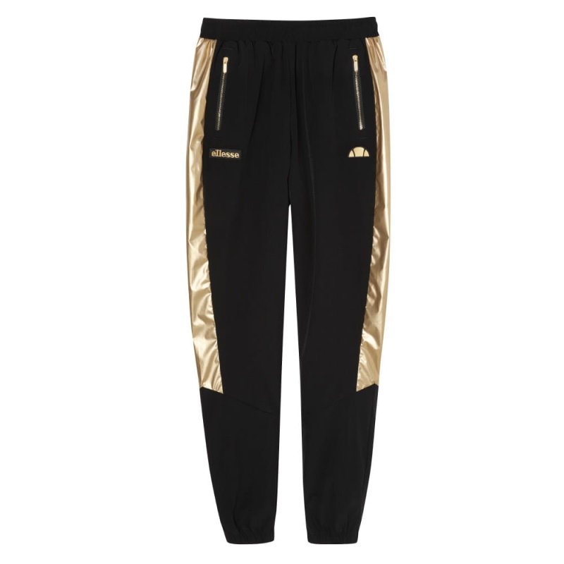 Ellesse Spodnie Damskie Dresowe Czarnozłote