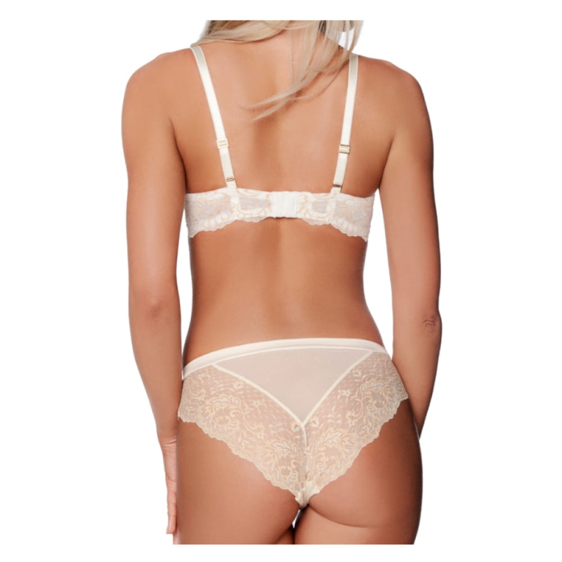 Esotiq Figi Damskie Koronkowe Ecru RACQUEL z tyłu