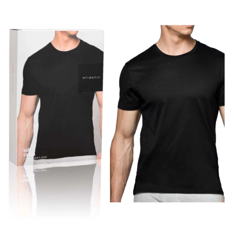 Atlantic Podkoszulek Czarny T-Shirt