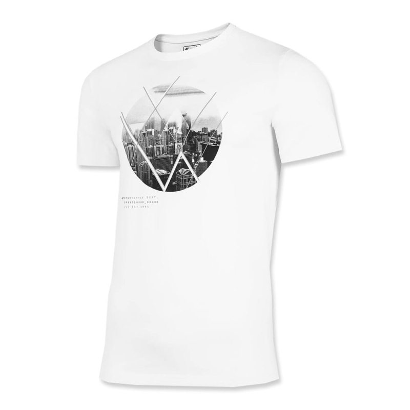 4F T-Shirt Męski Biel TSM023 Koszulka