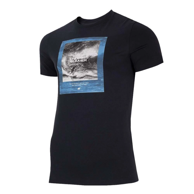 4F T-Shirt Męski Ciemny Granat TSM028 Koszulka
