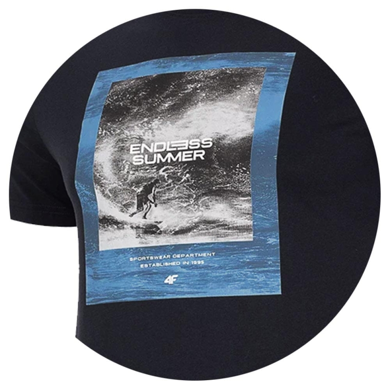 4F T-Shirt Męski Ciemny Granat TSM028 Koszulka