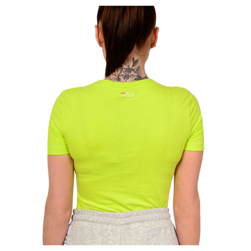 Fila T-Shirt Koszulka Damska Limonkowa