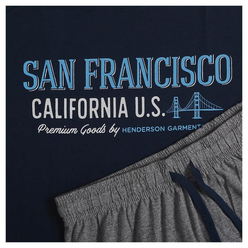 Piżama męska Henderson z napisem San Francisco