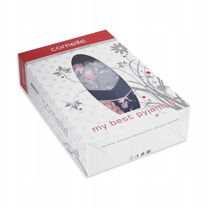 Oryginalne pudełko Cornette z serii „My Best Pyjamas” – ozdobne opakowanie z okienkiem.