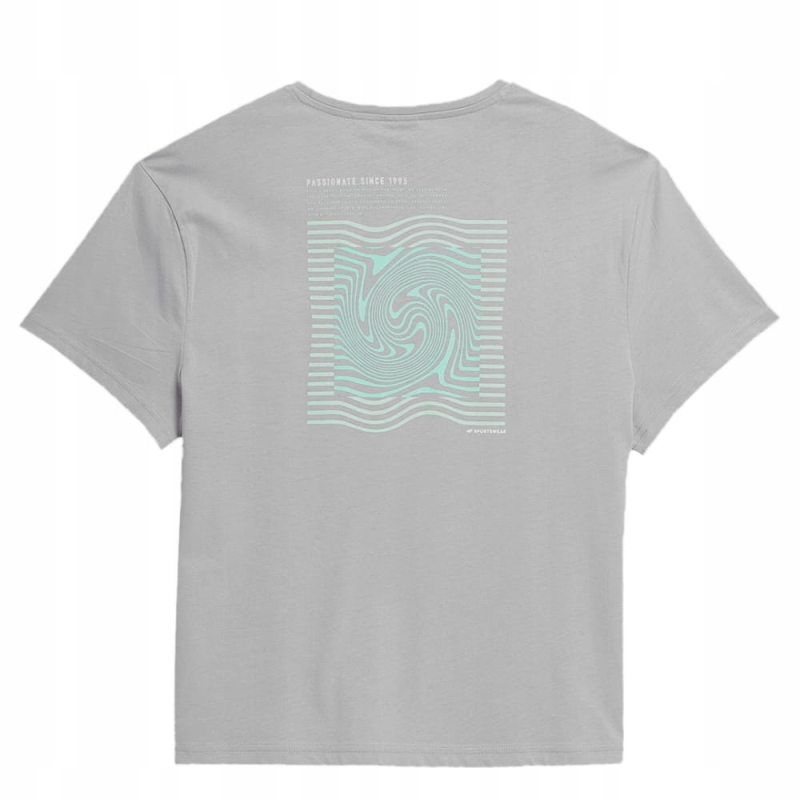 4F Koszulka Damska T-shirt Szary z tyłu