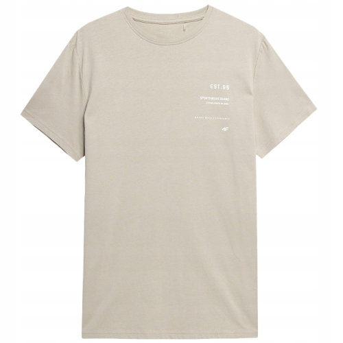 4F T-shirt Koszulka TTSHM313 Beżowa