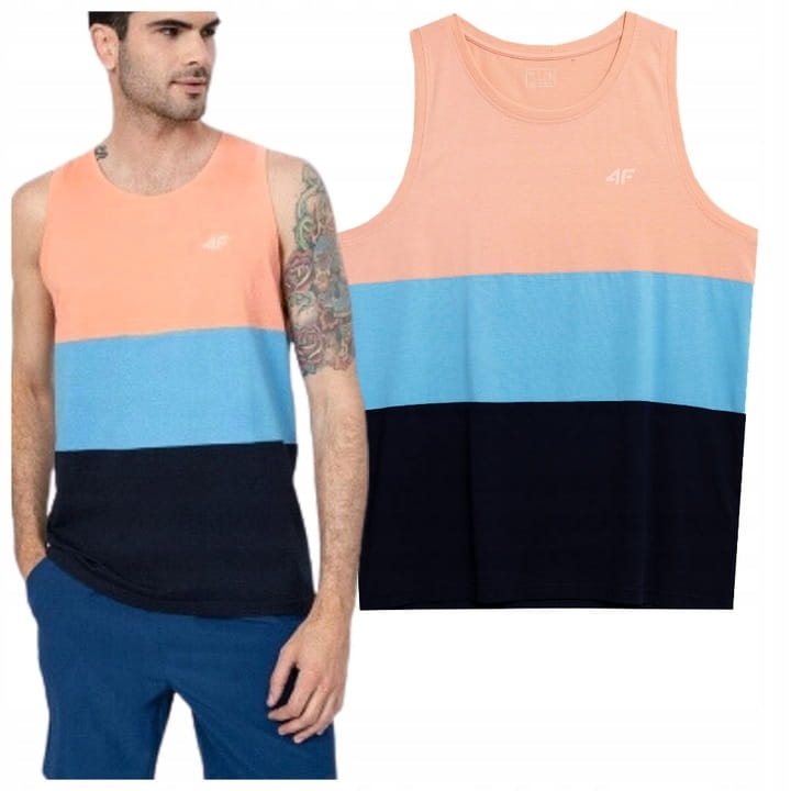 4F T-shirt Koszulka Meska Bezrekawnik z Modelem