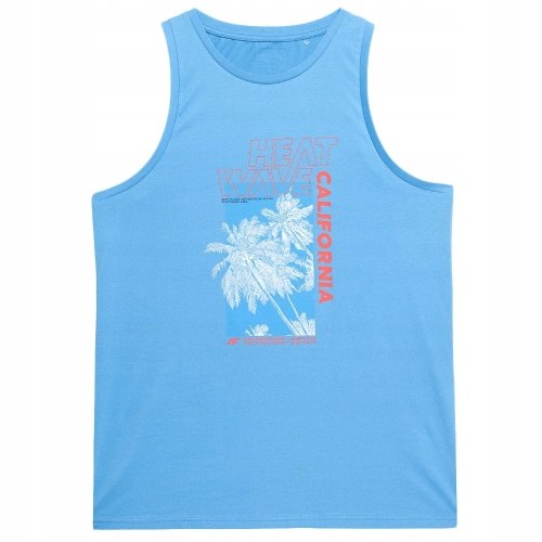 4F T-shirt Koszulka Męska Bezrękawnik TTSHM354 Niebieska