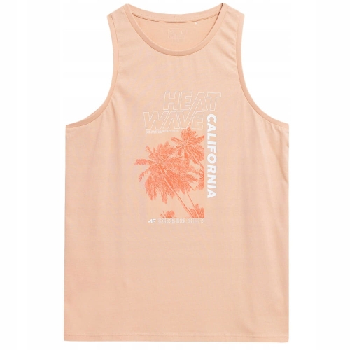4F T-shirt Koszulka Męska Bezrękawnik TTSHM354 Łososiowa