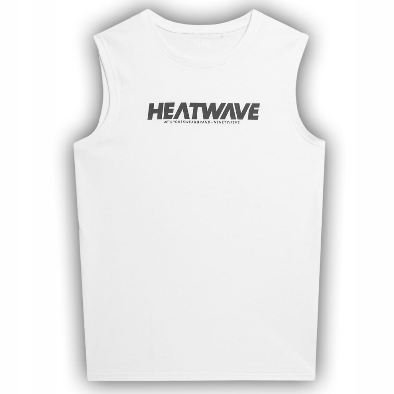4F T-shirt Koszulka Męska Bezrękawnik TTSHM357 Biała