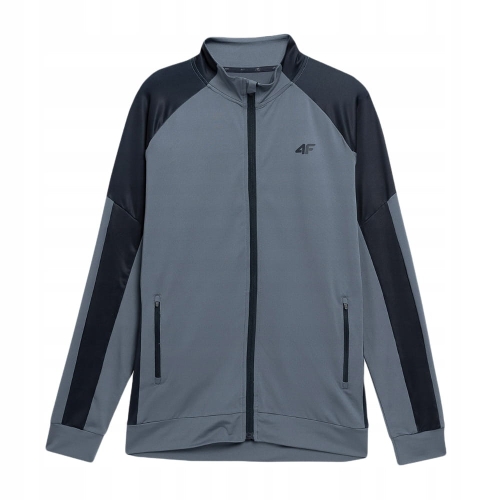 4F Bluza Męska ze Stójką TFSWM187 Szybkoschnąca Denim