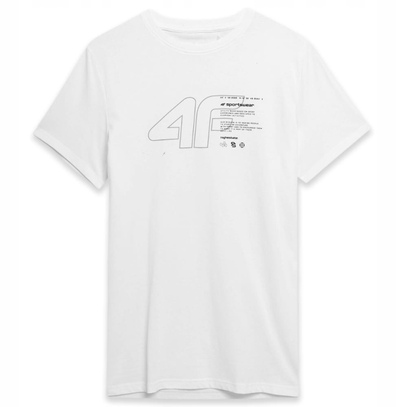 4F T-shirt Koszulka Sportowa TTSHM303 Biała