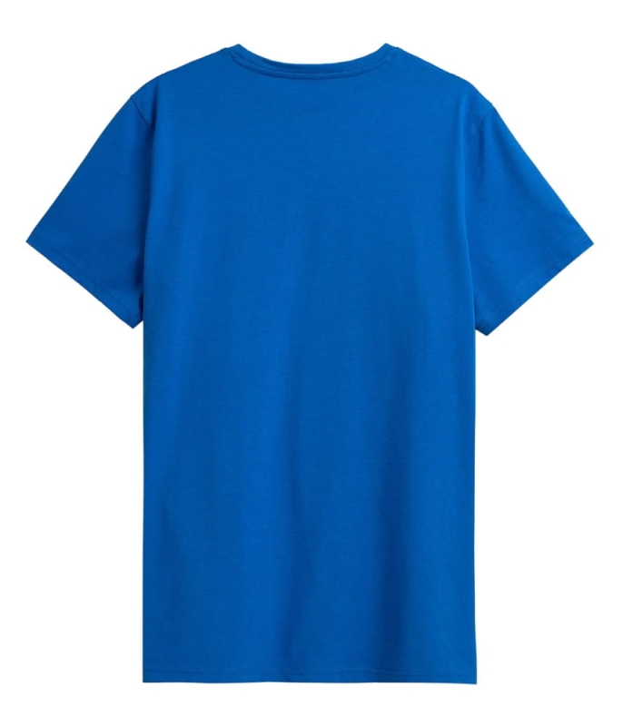 Klasyczny T-shirt męski 4F w kolorze niebieskim.