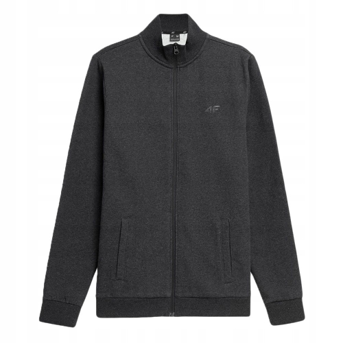 4F Bluza Męska Rozpinana ze Stójką TSWSM350 Ciemna Szara