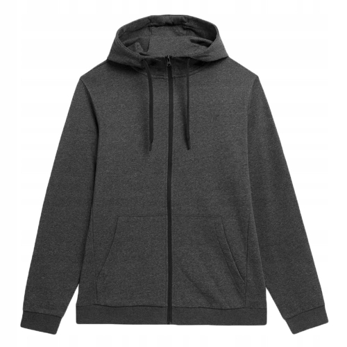4F Bluza Męska Rozpinana z Kapturem TSWSM354 Szara
