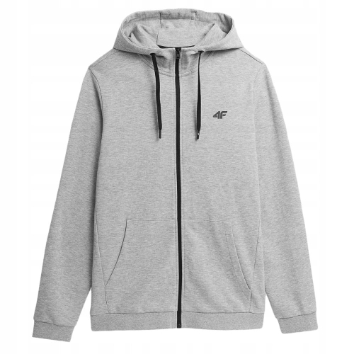 4F Bluza Męska Rozpinana z Kapturem TSWSM354 Jasna szara