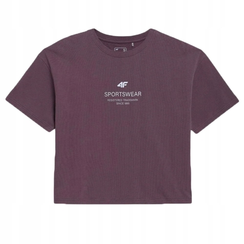 4F Koszulka Damska T-shirt TTSHF338 Ciemny Fiolet