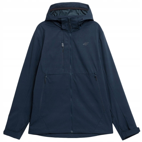 4F Kurtka Męska Softshell TSOFM044 Z Kapturem Granatowa