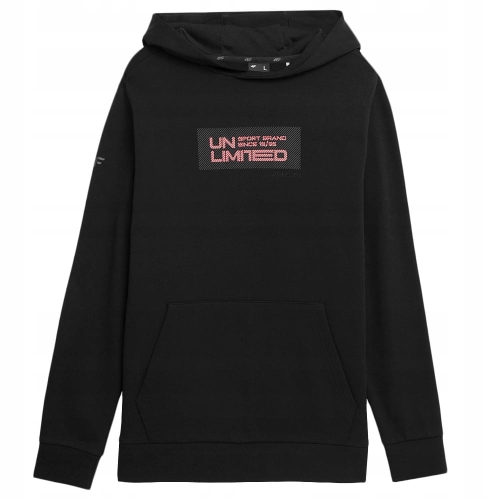 4F Bluza Męska z Kapturem Sportowa TSWSM549 Czarna