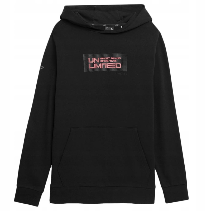 4F Bluza Męska z Kapturem Sportowa TSWSM549 Czarna