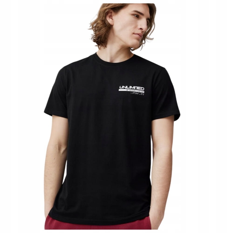 4F T-shirt Koszulka Męska TTSHM307 Czarna Model