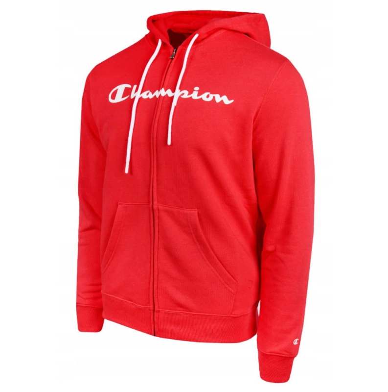 Czerwona bluza Champion z kapturem i kieszenią kangurką