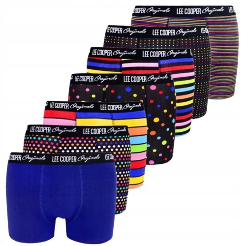 LEE COOPER Bokserki Męskie WZORKI MIX 7szt