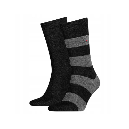 TOMMY HILFIGER Skarpety Męskie 342021001 Czarne 2 pary