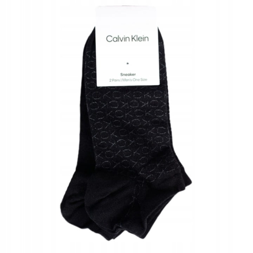 CALVIN KLEIN Skarpety Męskie Krótkie Bawełna 2 Pary Czarne ONE SIZE