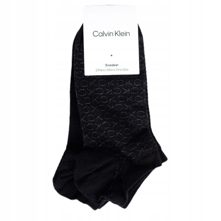 CALVIN KLEIN Skarpety Męskie Krótkie Bawełna 2 Pary Czarne ONE SIZE