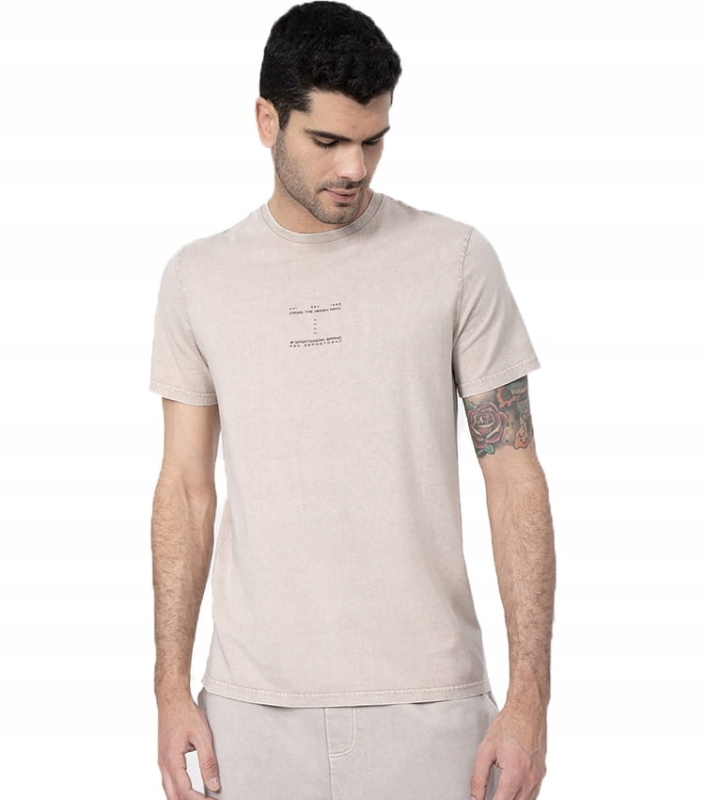 Koszulka Męska TTSHM296 Beż 4F Model