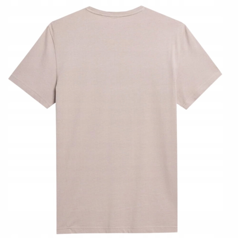 4F T-shirt Koszulka TTSHM297 Beżowa od tyłu