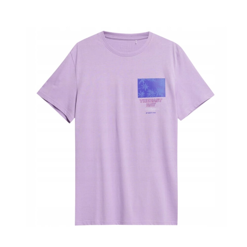 Fioletowa koszulka męska 4F The East Bay z nadrukiem