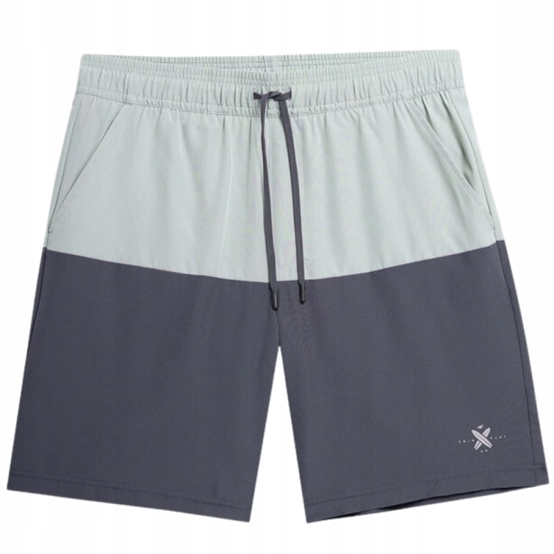 Szorty plażowe męskie 4F w kolorze miętowym.