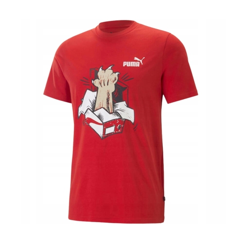 PUMA Koszulka Męska T-SHIRT 67447802 Graphics Czerwona