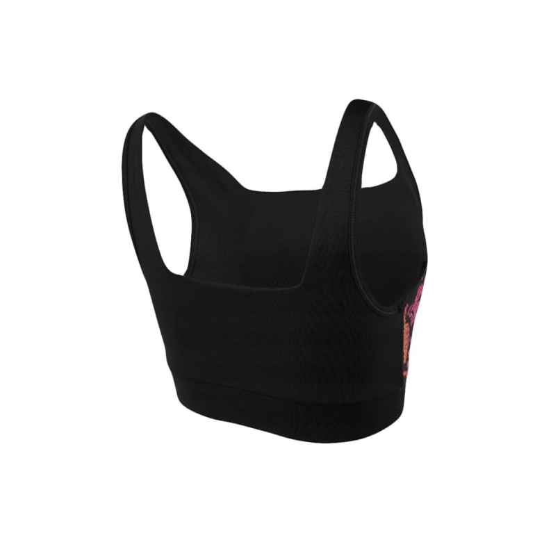 CHAMPION Top Stanik Sportowy Square Neck 115026 Czarny z tyłu