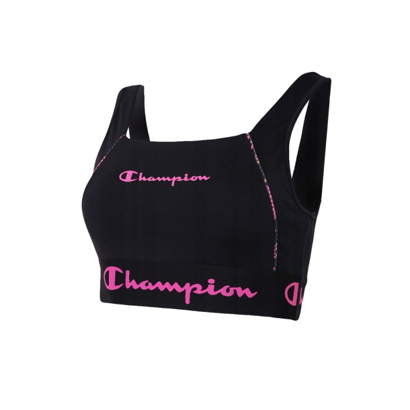 CHAMPION Top Stanik Sportowy Square Neck 115025 Czarny