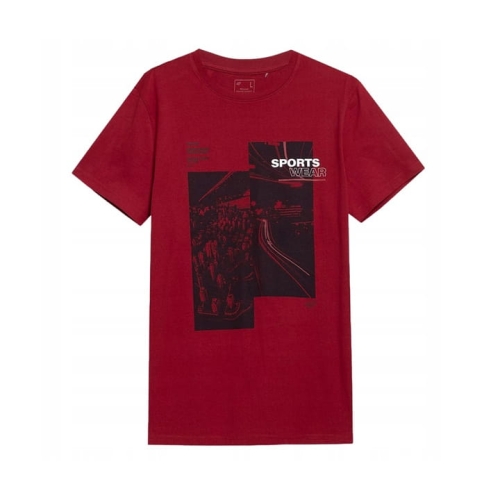 4F T-shirt Koszulka Męska TSM017 Czerwona