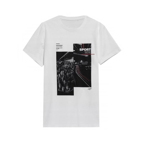 4F T-shirt Koszulka Męska TSM017 Biała