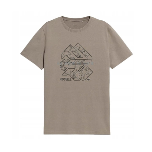 4F T-shirt Koszulka Męska TSM061 Jasny Brąz