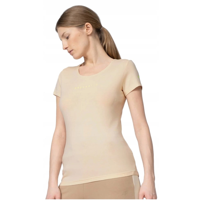 4F T-shirt Koszulka Damska TSD029 Beż Model