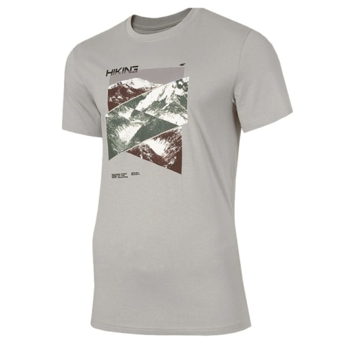 4F T-shirt Koszulka Męska TSM071 JASNY SZARY
