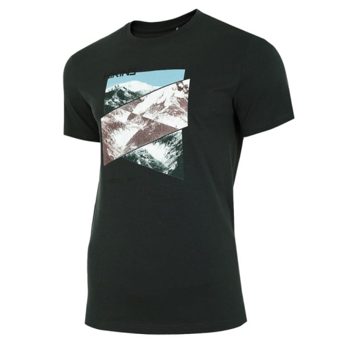 4F T-shirt Koszulka Męska TSM071 Ciemna Zieleń