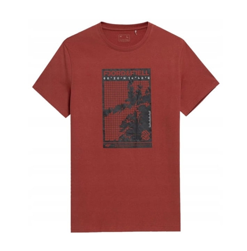 4F T-shirt Koszulka Męska TSM062 Czerwona