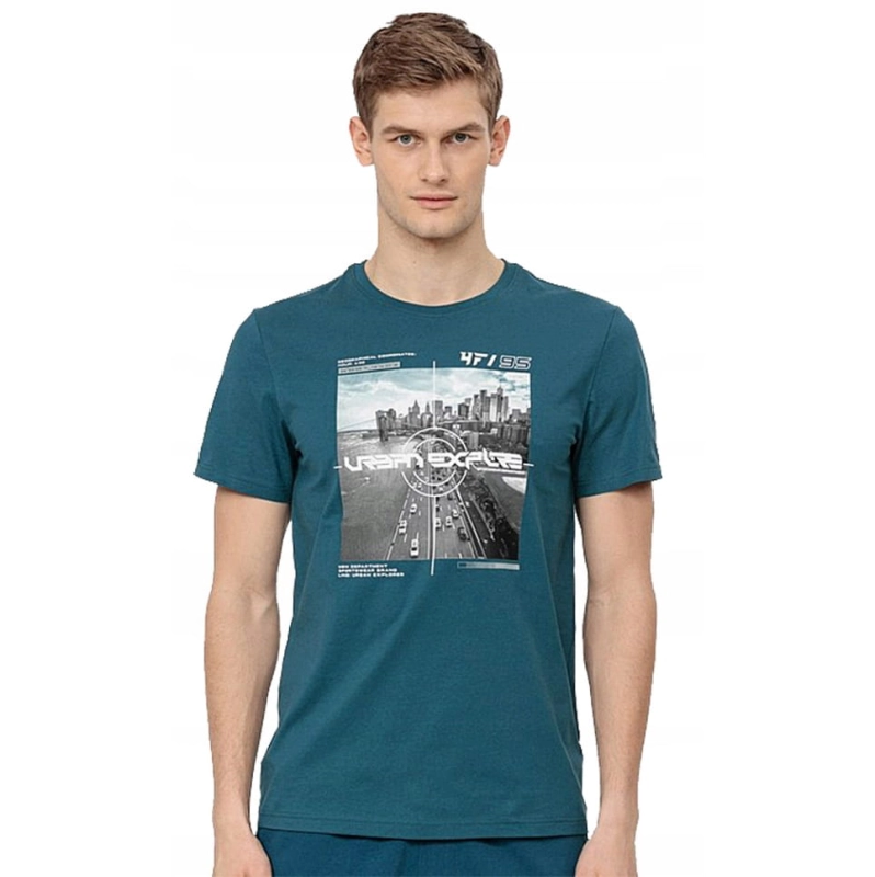 4F-T-shirt-Koszulka-Meska-TSM011-Morska-Zielen-M-Rozmiar-M.jpg