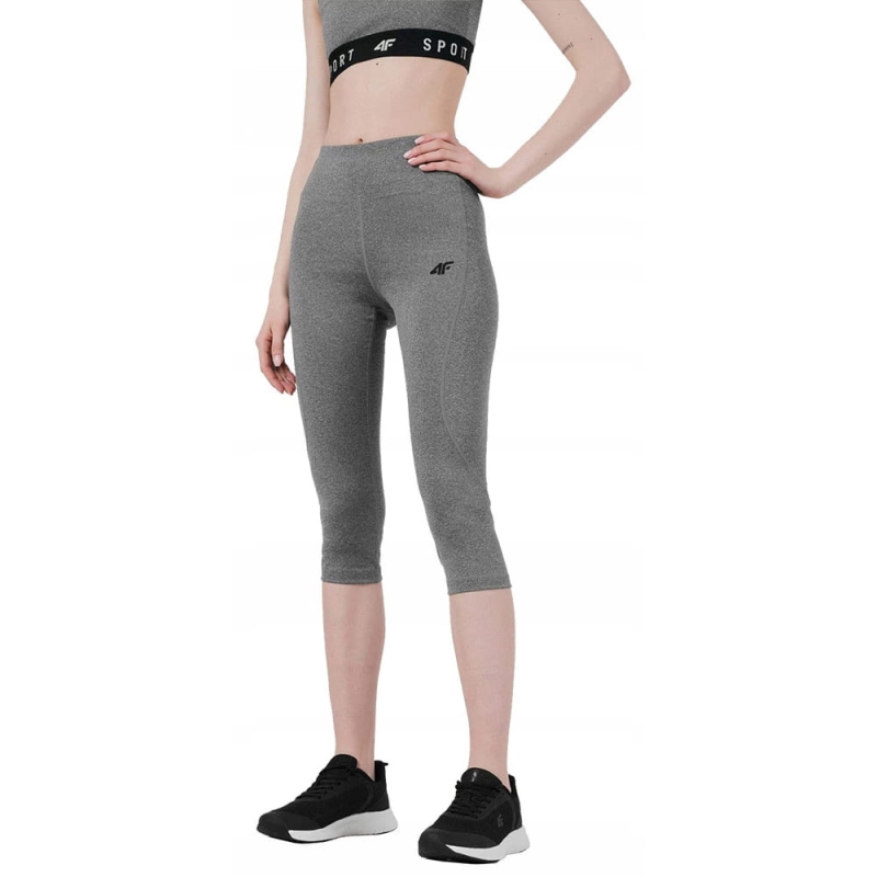 4F Legginsy Damskie 3/4 SPDF350 Szare Model