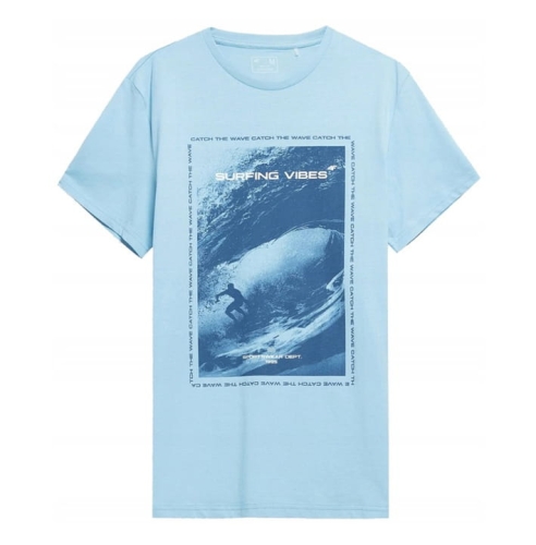 4F T-shirt Koszulka Męska TSM049 Błękitna