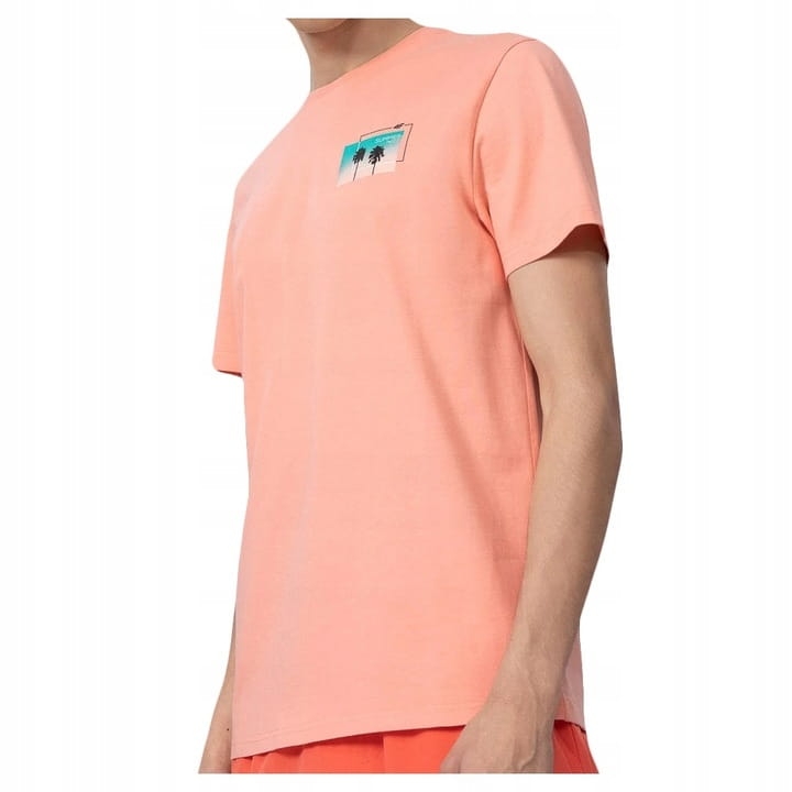 4F T-shirt Koszulka Meska TSM043 LOSOSIOWA z przodu na Model