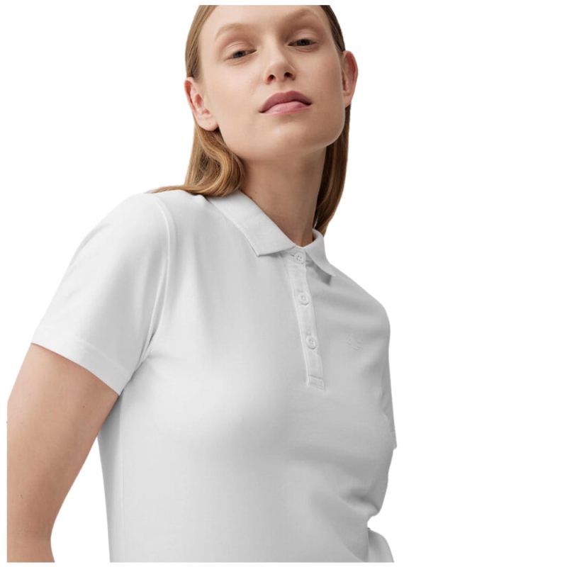 4F T-shirt Koszulka Polo z Kołnierzykiem F586 Biała Model